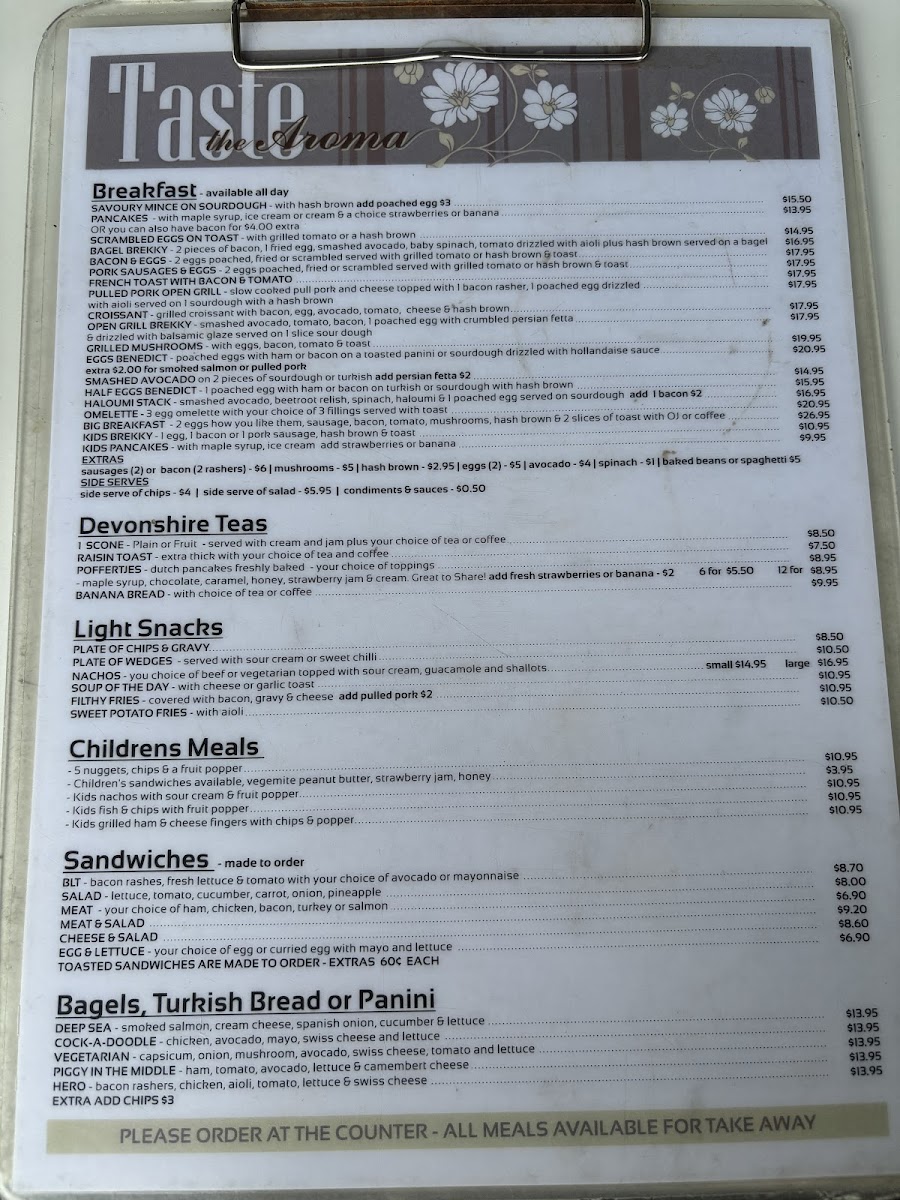 Menu Taste The Aroma-1